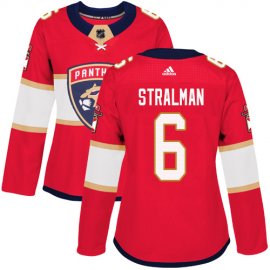 Adidas Florida Panthers #6 Anton Stralman Red Home Authentic Womens Stitched NHL Jersey