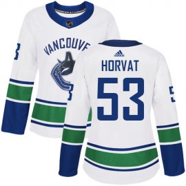 Adidas Vancouver Canucks #53 Bo Horvat White Road Authentic Womens Stitched NHL Jersey