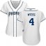 San Diego Padres #4 Wil Myers White Home Womens Stitched MLB Jersey