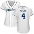 San Diego Padres #4 Wil Myers White Home Womens Stitched MLB Jersey