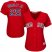 Boston Red Sox #25 Jackie Bradley Jr Red Alternate Womens Stitched MLB Jersey