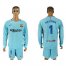 Barcelona #1 Ter Stegen Away Long Sleeves Soccer Club Jersey