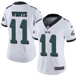 Nike Philadelphia Eagles #11 Carson Wentz White Womens Stitched NFL Vapor Untouchable Limited Jersey