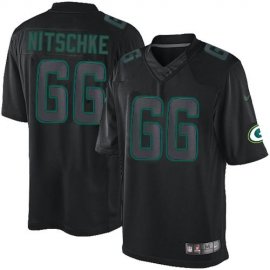 Nike Green Bay Packers #66 Ray Nitschke Black Mens Stitched NFL Impact Limited Jersey
