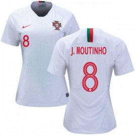 Womens Portugal #8 J.Moutinho Away Soccer Country Jersey