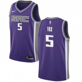 Nike Sacramento Kings #5 DeAaron Fox Purple NBA Swingman Icon Edition Jersey