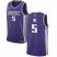 Nike Sacramento Kings #5 DeAaron Fox Purple NBA Swingman Icon Edition Jersey