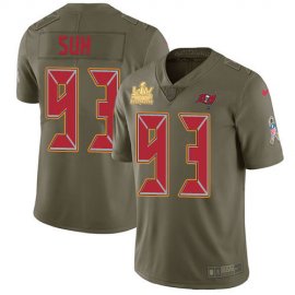 Nike Tampa Bay Buccaneers #93 Ndamukong Suh Olive Mens Super Bowl LV Champions Patch Stitched NFL Limited 2017 Salute To Service Jersey