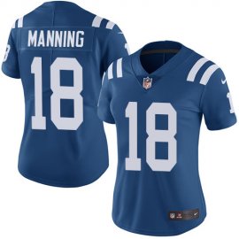 Nike Indianapolis Colts #18 Peyton Manning Royal Blue Team Color Womens Stitched NFL Vapor Untouchable Limited Jersey