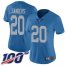 Nike Detroit Lions #20 Barry Sanders Blue Throwback Womens Stitched NFL 100th Season Vapor Limited Jersey