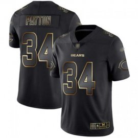 Nike Chicago Bears #34 Walter Payton Black/Gold Mens Stitched NFL Vapor Untouchable Limited Jersey