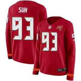 Nike Tampa Bay Buccaneers #93 Ndamukong Suh Red Team Color Womens Stitched NFL Limited Therma Long Sleeve Jersey