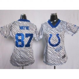 Nike Indianapolis Colts #87 Reggie Wayne Zebra Womens Stitched NFL Elite Jersey