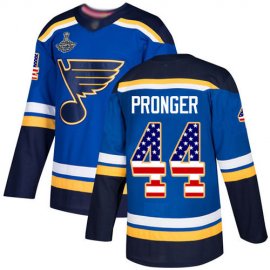 Adidas St. Louis Blues #44 Chris Pronger Blue Home Authentic USA Flag Stanley Cup Champions Stitched NHL Jersey