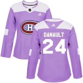 Adidas Montreal Canadiens #24 Phillip Danault Purple Authentic Fights Cancer Womens Stitched NHL Jersey