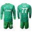 Juventus #77 Buffon Green Goalkeeper Long Sleeves Soccer Club Jersey