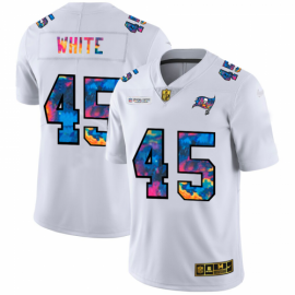 Tampa Bay Buccaneers #45 Devin White Mens White Nike Multi-Color 2020 NFL Crucial Catch Limited NFL Jersey