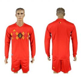 Belgium Blank Red Home Long Sleeves Soccer Country Jersey