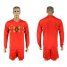Belgium Blank Red Home Long Sleeves Soccer Country Jersey