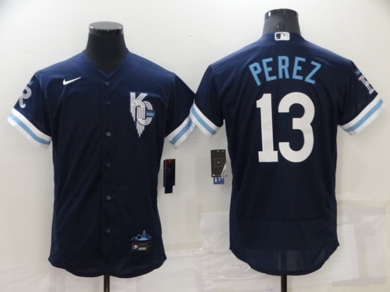 Royals 13 Salvador Perez Navy Nike 2022 City Connect Flexbase Jerseys Royals 13 Salvador Perez Navy Nike 2022 City Connect Flexbase Jerseys
