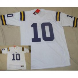 LSU Tigers 10 White College Football Jersey