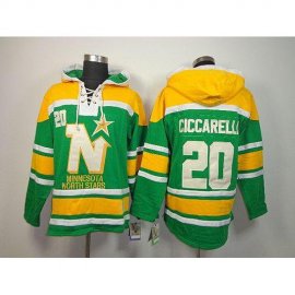 Dallas Stars #20 Dino Ciccarelli Green Sawyer Hooded Sweatshirt Stitched NHL Jersey