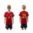 Spain #21 Nolito Red Home Kid Soccer Country Jersey