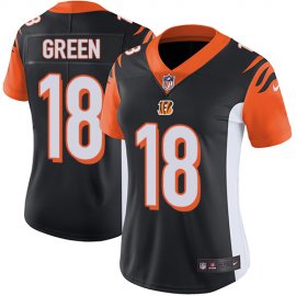 Nike Cincinnati Bengals #18 A.J. Green Black Team Color Womens Stitched NFL Vapor Untouchable Limited Jersey