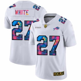 Buffalo Buffalo Bills #27 TreDavious White Mens White Nike Multi-Color 2020 NFL Crucial Catch Limited NFL Jersey