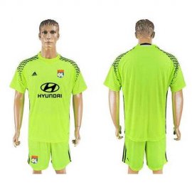 Lyon Blank Shiny Green Goalkeeper Soccer Club Jersey