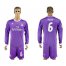 Real Madrid #6 Nacho Away Long Sleeves Soccer Club Jersey