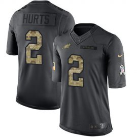 Nike Philadelphia Eagles #2 Jalen Hurts Black Mens Stitched NFL Limited 2016 Salute to Service Jersey
