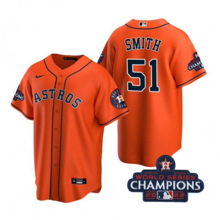 Astros 51 Will Smith Orange 2022 World Series Champions Cool Base Jersey Astros 51 Will Smith Orange 2022 World Series Champions Cool Base Jersey