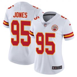 Nike Kansas City Chiefs #95 Chris Jones White Womens Stitched NFL Vapor Untouchable Limited Jersey