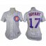 Chicago Cubs #17 Kris Bryant White(Blue Strip) Womens Fashion Stitched MLB Jersey