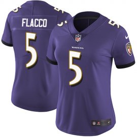 Nike Baltimore Ravens #5 Joe Flacco Purple Team Color Womens Stitched NFL Vapor Untouchable Limited Jersey