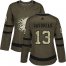 Adidas Calgary Flames #13 Johnny Gaudreau Green Salute to Service Womens Stitched NHL Jersey