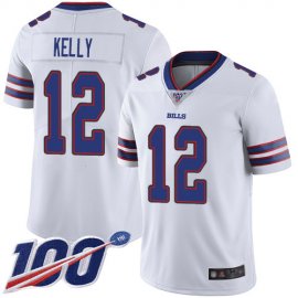 Nike Buffalo Bills #12 Jim Kelly White Mens Stitched NFL 100th Season Vapor Limited Jersey