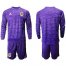 Argentina Blank Purple Long Sleeves Goalkeeper Soccer Country Jersey