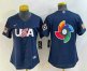 Womens USA Baseball 2023 Navy Big Logo With Patch World Classic Stitched Jerseys