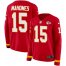 Nike Kansas City Chiefs #15 Patrick Mahomes Red Team Color Womens Stitched NFL Limited Therma Long Sleeve Jersey