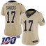 Nike New Orleans Saints #17 Emmanuel Sanders Gold Womens Stitched NFL Limited Inverted Legend 100th Season Jersey