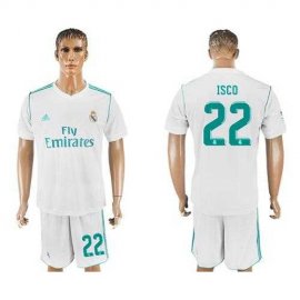 Real Madrid #22 Isco White Home Soccer Club Jersey