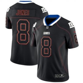 Nike New York Giants #8 Daniel Jones Lights Out Black Mens Stitched NFL Limited Rush Jersey