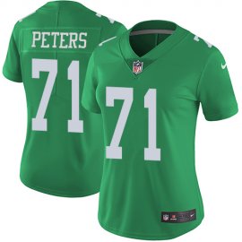 Nike Philadelphia Eagles #71 Jason Peters Green Womens Stitched NFL Limited Rush Jersey