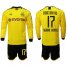 Dortmund #17 Sergio Gomez Home Long Sleeves Soccer Club Jersey