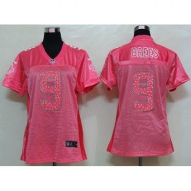 Nike New Orleans Saints #9 Drew Brees Pink Sweetheart Womens NFL Game Jersey