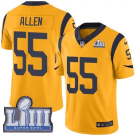 Nike Los Angeles Rams #55 Brian Allen Gold Super Bowl LIII Bound Mens Stitched NFL Limited Rush Jersey