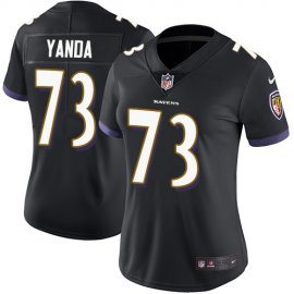 Nike Baltimore Ravens #73 Marshal Yanda Black Alternate Womens Stitched NFL Vapor Untouchable Limited Jersey