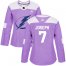 Adidas Tampa Bay Lightning #7 Mathieu Joseph Purple Authentic Fights Cancer Womens Stitched NHL Jersey